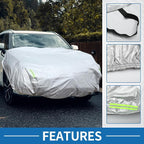 Car Windshield Cover Half Car Cover Top with Reflective Straps for Ice and Snow for Most Car Silver Tone 67" x 71"