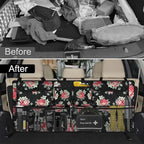 Femuar Car Trunk Organizer,Large Capacity Backseat Trunk Organizer(42"*18"),Collapsible Car Storage Bag with 8 Pocekt,Car Organizer for SUV/MPV/Truck - Floral