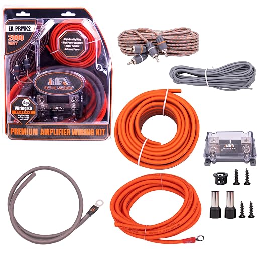 4 Gauge Amplifier Wiring Kit, 2000W CCA Amp Install Kit – EA-PRMK2