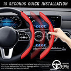 2pcs Car Steering Wheel Cover,Anti-Skid Carbon Fiber Steering Wheel Protector for Men Women,Multiple Color Options,Universal for Most Car Interiors Accessories (Red)