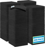 Black Microfiber Cleaning Cloth 200 Pack, 11.5 x 11.5 inch Bulk Shop Towels | Reusable Cleaning Rags for Cars, Kitchen, Window, Garage and House, Ultra Absorbent, Lint Free, Streak Free