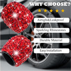 8PCS Bling Crystal Diamond Tire Stem Valve Caps, Dustproof Car Wheel Tire Valve Caps Universal Tire Valve Stem Covers for Cars, SUV, Trucks, Bikes, Motorcycles, Bicycles (Red)