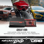 SXE-1200.4/RD Car Amplifier Stereo Full-Range Class A/B 4-Channel 60x4 RMS @4 OHM 1200 Watts - Powerful and Compact Amp for Speakers in Car Audio System