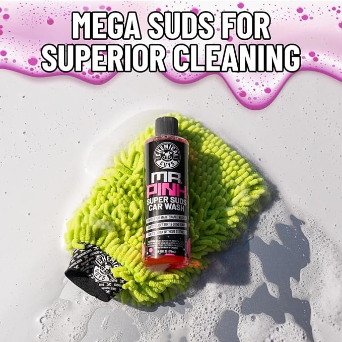 Mr. Pink Car Wash Soap - 128 oz Super Suds Foaming Car Wash Soap for Cannon, Blaster, or Bucket Washing - pH Balanced, Safe on Wax, Sealant, Ceramic, and Clear Coat Finishes