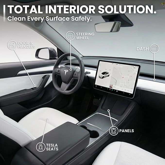 TESLA Interior Cleaner Kit - (16oz) Tesla Model Y Juniper Accessories & Tesla Model 3 Accessories | Tesla Seat Cleaner, Car Interior Cleaner - Car Leather Cleaning | Tesla Model S 3 X Y 2026