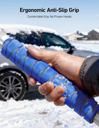 47.2" Ice Scrapers for Car Windshield and Extendable Snow Scraper with Foam Grip and 360° Pivoting Brush Head for Christmas Car Auto Truck SUV(Blue)