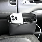 Car Side Phone Pocket Organizer, PU Leather Car Console Organizer Pocket, Multifunctional Console Side Organizer Bag Suitable for Storing Mobile Phones Keys and Wallets