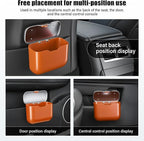 Car Trash Can, Car Garbage Bin with Lid & Handle - Leak-Proof Mini Trash Can for Car, Truck, SUV - Essential Car Accessories for Organization (Orange)