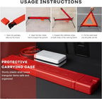 2 PCS Reflective Warning Triangle, Reflective Triangle Roadside Hazard Sign with Steel Bracket, Foldable Emergency Warning Signs for Vehicle Breakdown, Car Accessories