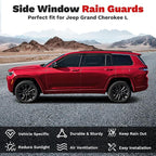 Grand Cherokee L Rain Guards - Window Visors for Jeep Grand Cherokee L 2021-2025 2026, Outside-Mount Tape-On Side Window Wind Deflectors for Grand Cherokee L Accessories, Vent Visors 4PCS