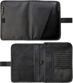 Glove Box Compartment Organizer - Car Document Holder - Owner Manual Case Pouch - Vehicle Storage Wallet for Registration & Insurance Card - Premium Auto Paperwork Holder - Log Book included - Black