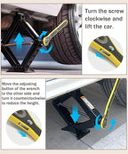 Scissor Jack Lift - 2 Ton Car Tire Jack Tool, Universal Emergency Kit with Lug Wrench, Portable Tire Changing Kit for Car, Truck, SUV