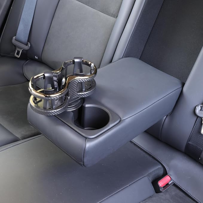 Cupholder 2 in 1 Expander, Turn 1 Cupholder to 2, Dual Drink Holder Expander with Adjustable Expandable Base to Fit Most Cars and Vehicles, Secure Hold with Drink Grips