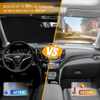 Car Windshield Sun Shade for 4Runner 2003-2009-Sunshade for Front Window Cover Custom Fit Toyota RAV4 4Runner Sequoia Land Cruiser Sun Visor Protector 210T Fabric Foldable Shades Block UV Ray (M+
