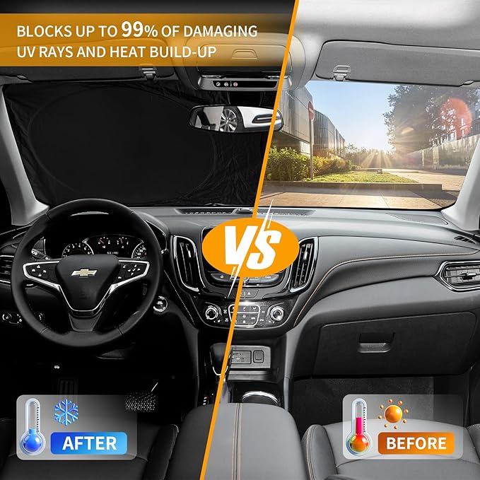 for Subaru Impreza Windshield Sun Shade Fit for Crosstrek Baja XV Crosstrek 2012-2025 Foldable Sunshade Car Sun Visor Cover Protector 210T Reflective Shade Blocks UV Rays Car Accessories L