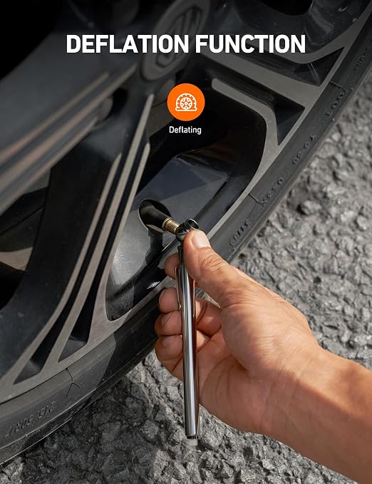 Pencil Tire Pressure Gauge 2 Pack (10-75PSI, 10-120PSI ±2% Span), Valve Caps with Case, Stainless Steel Body, and Metal Made Nozzle 3 Measurements for Cars, Bikes, Vehicles, Pickups