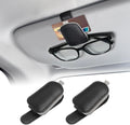 Sunglasses Holders for Car Visor, Sunglass Car Organizer, Leather Magnetic Buckle Sun Visor Sunglass Clip, Car Accessories Ticket Card Clip Sunglasses Mount Fit Truck (Black/Gray, 2PCS)
