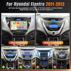 Linux Car Radio for Hyundai Elantra 2011 2012 2013 Fast Boot Stereo Replacement with Wireless Carplay Android Auto 9'' Touchscreen with Bluetooth MirrorLink SWC FM Backup Camera MIC