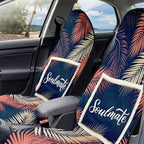 2 Pack Car Seat Towel Covers, Sweat-Proof Microfiber Seat Protectors for Gym, Running, Beach & Workout, Breathable Quick-Dry, Machine Washable, Pink Palm Leaves Print, Universal Fit