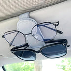 KIWEN Sunglasses Holder for Car Visor, Magnetic Leather Sunglass Eyeglass Hanger Clip for Car Sun Visor Accessories (1, Red)