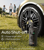 WARWOLF 160PSI Portable Air Compressor, Electric Air Pump for Car Tires with Pressure Gauge, Dual Power 12V DC, LED Light, Auto Shut-Off, Tire Pump for Auto, Motorcycle, Bicycle, Balls