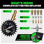 Rhino USA Adjustable Tire Deflators with Gauge (0-60psi) Calibrated & Automatic Tire Air Down Tool - Large 2" Easy Read Glow Dial & Solid Brass Hardware - Best Offroad Deflator for Jeep, Truck or ATV