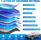 Half Car Cover for SUV Sunroof & Windshield Cover for Ice and Snow, All Weather Vehicle Body Cover for Sun, Rain, Dust（142"x59"）