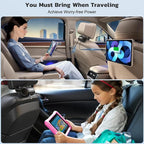 Multi Car Retractable Backseat 4 in 1 Car Charging Station Box Compatible with All Phones | iPhone | Samsung | Uber Taxi Lyft Turo Ride Share Customer Charging Dock Attach to Headrest