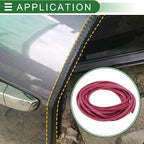 Universal Car Door Edge Protective Sealing Strip U-Type Door Scratch Protection Guard, 26.25ft 8m, Anti-scratch Collision, PVC Iron, Rose Red
