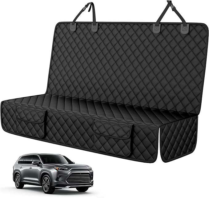 Back Seat Cover for SUV - Waterproof Non-Slip Dog Seat Cover for Toyota Tacoma/Jeep Grand Cherokee/Ford Explorer/Ranger/Chevrolet Colorado, Durable Scratch-Proof Bench Seat Cover for Dog