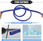 Vehicle Door Edge Guard, 16.4ft U Shape Rubber Edge Trim Seal Strip Protector Universal for Car Truck ATV Boat Multifunctional No Glue PVC Iron Blue