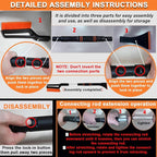 32'' Snow Brush - Detachable Ice Scraper for Car Windshield with Ergonomic Foam Grip for Snow Removal, Aluminum Car Snow Scraper and Brush for Cars, Trucks, SUVs (Heavy Duty ABS)