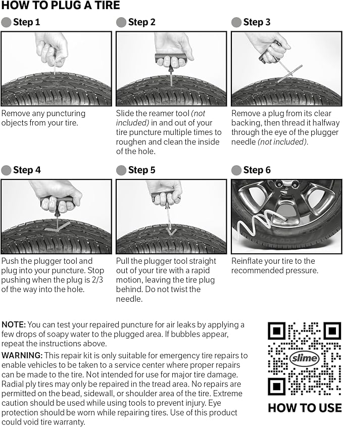 20252 Tire Repair Plugs Strings, ACT, Mowers, Wheelbarrows, 7-ply, 4in, 5 Count