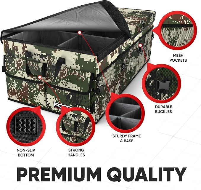 Trunk Organizer For SUV Car Trunk Organizer, Foldable Storage, Car Accessories for Women Men, Collapsible Bag, 600D Oxford, Non Slip Bottom, Straps, Soft Cover (85L)
