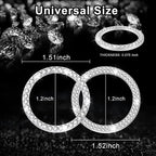 2 PCS Crystal Combinatorial Rhinestone Engine Start Decoration Ring, Push to Start Button Cover, White