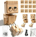 2-in-1 Wood Car Air Diffuser - Shaking Wooden Man Figurine, Wooden Car Dashboard Decorations, Shaking Feet Wooden Doll with Car Vent Clips, Funny Car Accessories Interior Gift