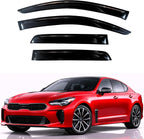 KPY Rain Guards Fit for 2017-2023 Kia Stinger, Out-Channel Window Visors Vent Wind Deflectors 4PC, Car Accessories for 17-23 Stinger