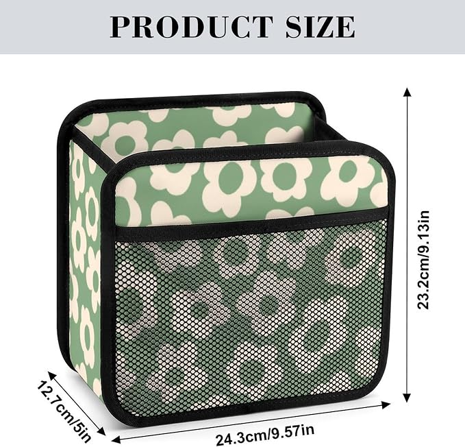 Car Backseat Organizer - Cute Aesthetic Car Storage Bin with Mesh Pocket & Reinforced Base - Universal Fit Hanging Seat Back Accessories for Women (Green)