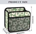 Car Backseat Organizer - Cute Aesthetic Car Storage Bin with Mesh Pocket & Reinforced Base - Universal Fit Hanging Seat Back Accessories for Women (Green)