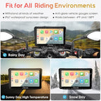 Carpuride W702B PRO Motorcycle Carplay Screen for BMW R1200GS R1250GS S1000XR Motorcycle, 7 inch Waterproof Touchscreen, Portable Carplay/Android Auto GPS Navigation for Motorbike, Dual Bluetooth