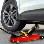 2 Ton Low Profile Floor Jack with Storage Bag,Professional Steel Racing Single Piston Quick Lift Pump,Red Heavy Duty Hydraulic Lifting Range 3.3''-15.2'',2 (4,000 lb)