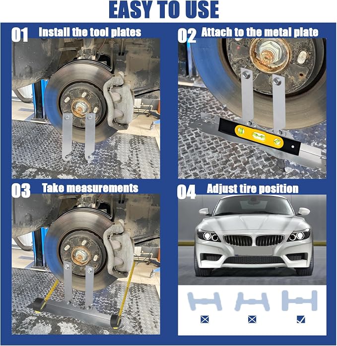 COOLWOLF Upgrade Wheel Alignment Tool Plates,2-Pack,Alignment Tool,3 in 1,Wheel Alignment Tool Kit,2 Measuring Tapes,DIY,Alignment Tool Automotive for Car,Truck,SUV,ATVs