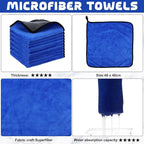 50 Pcs Microfiber Towels:16"x16" Microfiber Drying Towels Bulk Micro Fiber Car Cleaning Cloth for Cars Drying Washing Polishing Office Windows Cleaning Household Supplies (Blue,Gray)