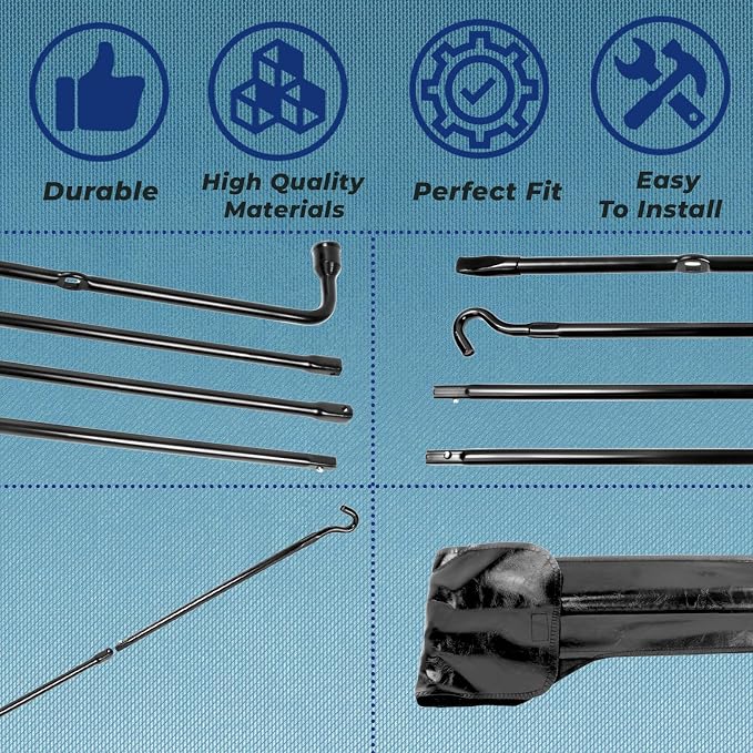 Spare Tire Tool Kit with Spare Tire Jack Handle and Wheel Lug Wrench Compatible with 2004 to 2018 Ford F150