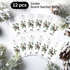 12 Pack Cedarwood Scented Sachets for Drawer, Closet & Small Spaces Air Freshener Bags, Odor Eliminator for Car, Shoes, Gym Bag Home Fragrance Gift Set