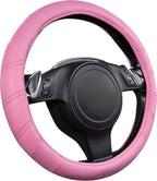 Line Rider Microfiber Leather Sporty 14.5-15 inch Car Steering Wheel Cover Universal Fits for 95% Cars Sedans SUV Trucks, Anti-Slip Safety Comfortable Design (Pure Pink)