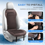 Coverado Summer Ventilated Car Seat Cushion, 12V-24V Dual Blowing & Suction Cooling Pad with 8 Turbo Fans, 3-Speed Adjustable Universal Fit for Car, SUV, Truck & Van - Brown