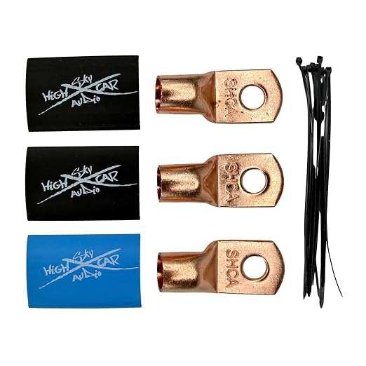 Sky High Car Audio 1/0 Gauge OFC Big 3 Upgrade Kit, Oxygen Free Copper Power Ground Wire Kit, Battery Cable & Alternator Wiring (Blue/Black)