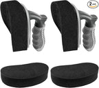 2PCS Car Tire Shine Applicator, High-Density Sponge Tyre Dressing Applicator Pad with Curved Handle & 2 Sponges, Reusable Wheel Polishing Brush Auto Detailing Foam for Applying Tire Shine