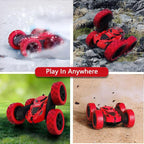 RC Stunt Car for Kids Ages 6–12, 360° Rotating Remote Control Car with LED Lights, 4WD Electric Toy Vehicle, USB Rechargeable, Perfect Birthday, Holiday for Boys & Girls